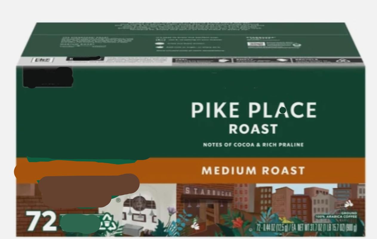 Pike Place K Cups Original Flavor - 72 Count (Pack of 1), Total of 72 Count Medium Roast (Packaging May Vary) With Coffee Stirr