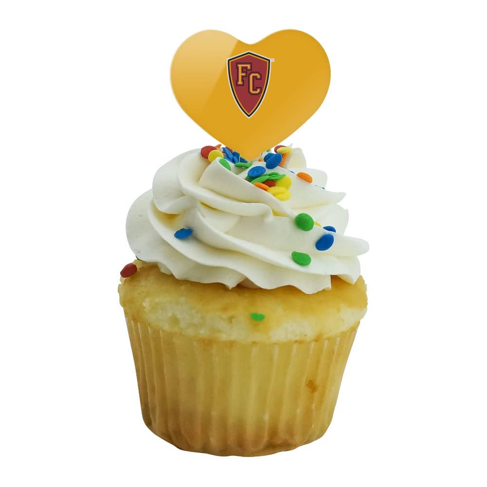 GRAPHICS & MORE Cupcake Picks Set of 6, Acrylic, Flagler College Secondary Logo Heart Design