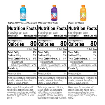 Gatorade Thirst Quencher Mashups Variety Pack Cool Blue-Fruit Punch Lemon-Lime-Orange Glacier Freeze-Glacier Cherry 12 Fl Oz (Pack of 18)