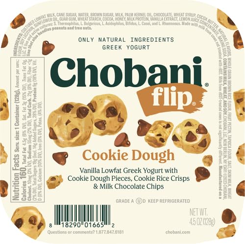 Chobani Flip Low-Fat Greek Yogurt Chocolate Chip Cookie Dough 4.5oz