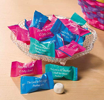 Fun Express Bulk Mints Individually Wrapped - Inspire Faith With 108 Bible Verse Butter Mints Bulk - Sunday School
