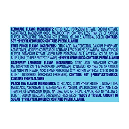 Crystal Light Lemonade, Raspberry Lemonade, Peach iced Tea, & Fruit Punch Powdered Drink Mix Singles Variety Pack (44 ct. On-the