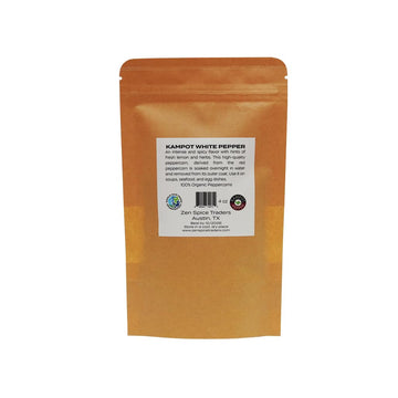 Organic Kampot White Peppercorns | Zen Spice Traders | 4 Ounce Pack Of 1
