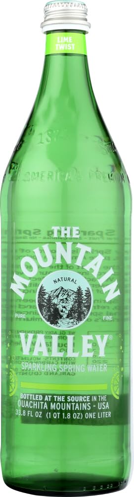 The Mountain Valley Lime Sparkling Spring Water, 1 Liter -- 12 Per Case