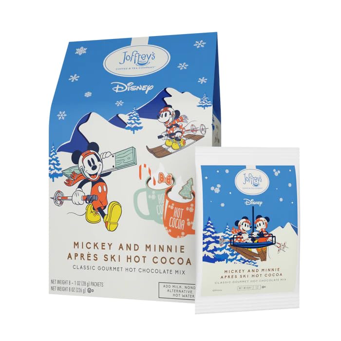 JoffreyS Coffee - Disney Mickey & Minnie Aprs Ski Hot Cocoa Mix | Classic Gourmet Hot Chocolate Mix Just Add Water Or Milk (8 Packets)
