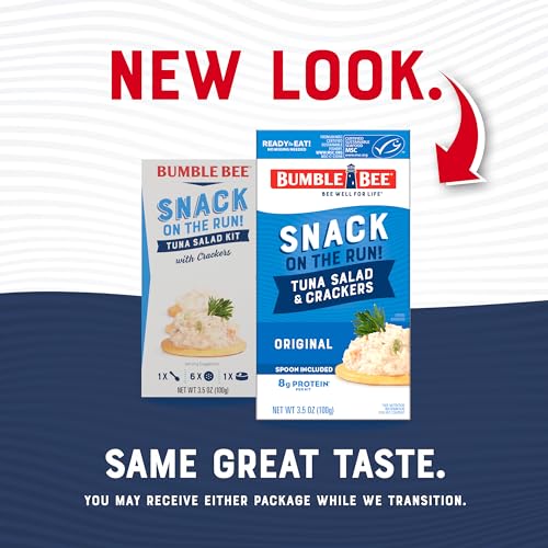 Bumble Bee Snack On The Run Tuna Salad With Crackers Kit, 3.5 Oz (Pack Of 3) - Ready To Eat, Spoon Included - Wild Caught Tuna - Shelf Stable & Convenient Protein Snack