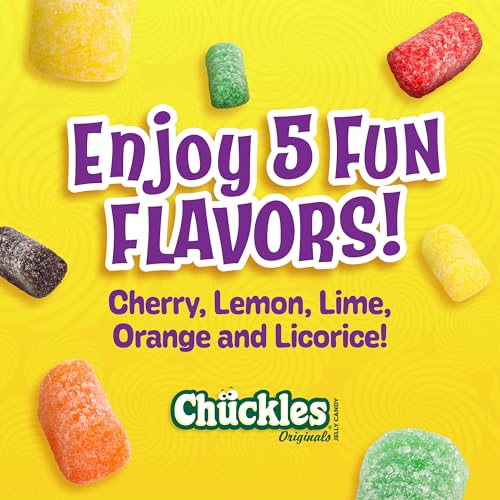 Wonka Chuckles Original, Jelly Sugar-Coated Candies, Fruit Flavored Candy, 2 Ounce Bars (Pack Of 24)