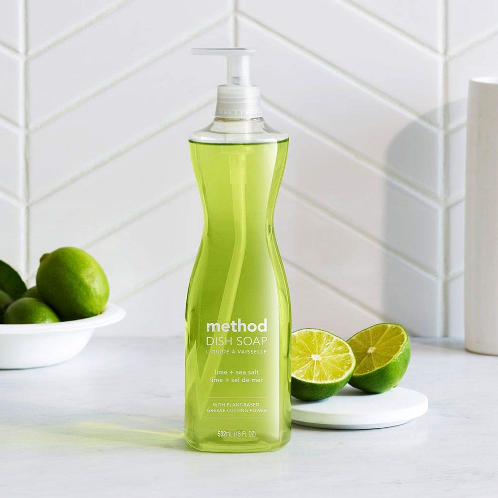 Method™ Dishwashing Soap Pump Bottle, Lime & Sea Salt Scent, 18 Oz Bottle