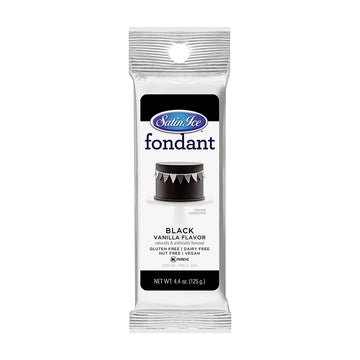 Satin Ice Fondant, Black, 4.4 Ounce