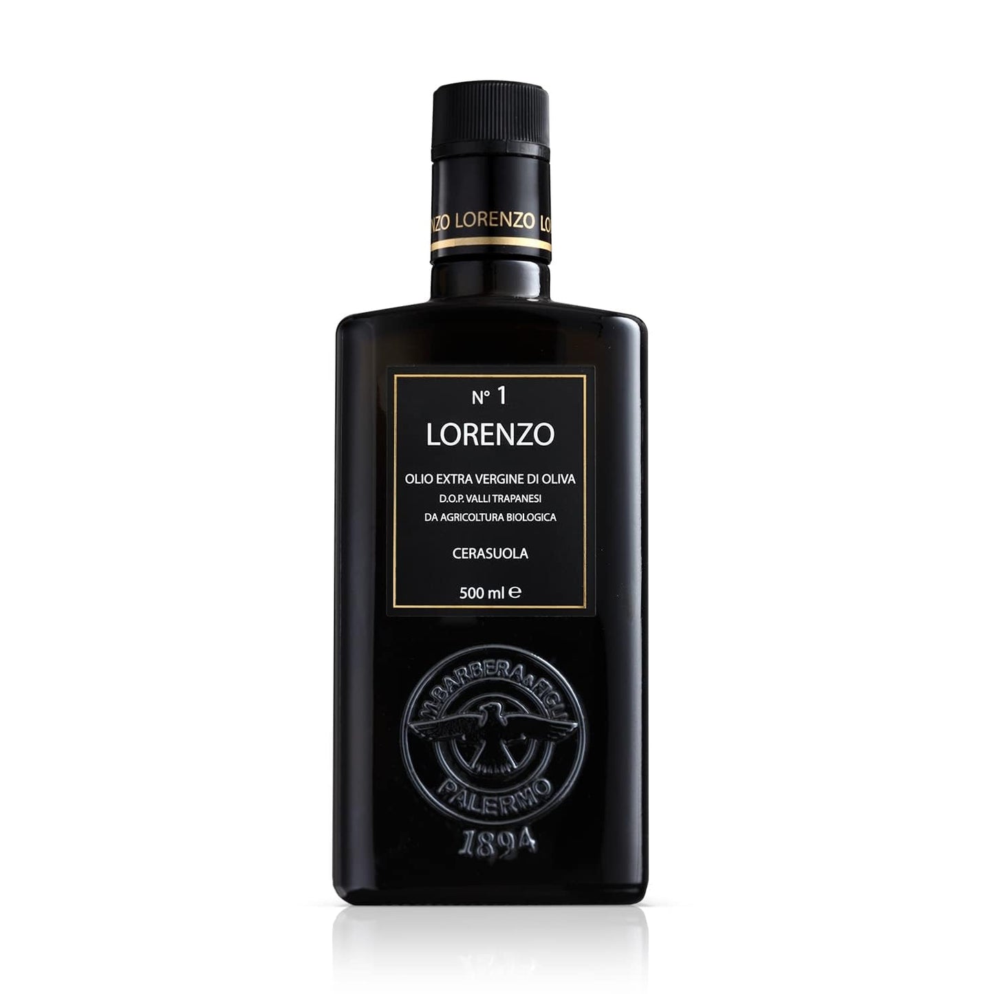 Barbera Lorenzo #1 Organic Extra Virgin Olive Oil Pdo Valli Trapanesi, Fruity, Cold Extracted Authentic Sicilian Olive Oil, Fresh Harvest Imported Olive Oil From Italy 16.9 Oz