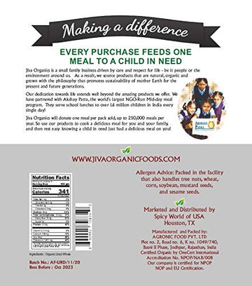 Jiva Organics Organic Urad Whole Black 2 Pound Bag - Black Gram Daal (Pack Of 12)