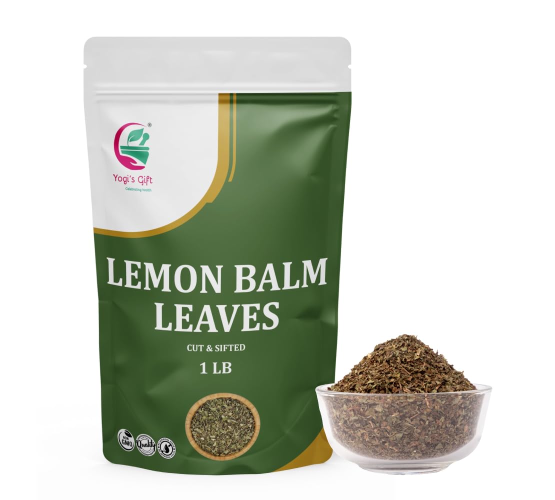 Lemon Balm Leaves 1 Lb - Dried Lemon Balm Leaves For Tea Herbal Infusions & Wellness - Refreshing Mild Mint Flavor - 100% Natural & Pure - By Yogis Gift
