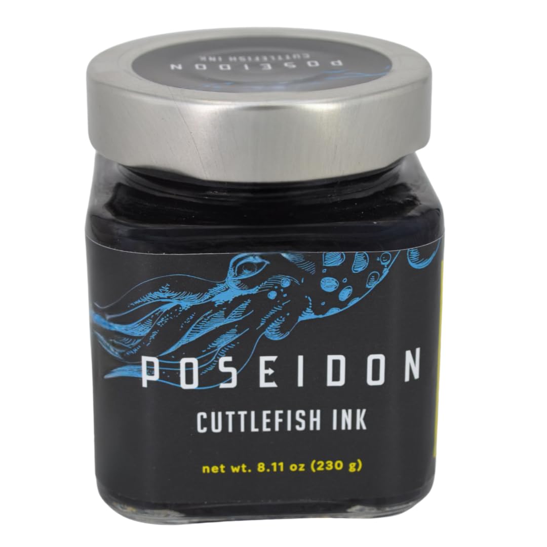 Poseidon Cuttlefish Squid Ink, Tinta Calamar, Nero di seppia, 230 g/ 8.11 oz ea jar from Sardinia Italy