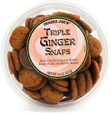 Trader Joe'S Triple Ginger Snaps - 3 Pack (14 Oz Tubs)