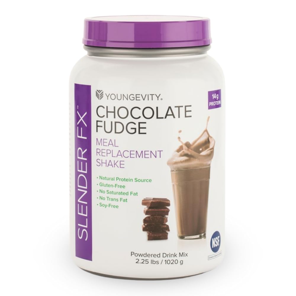 Youngevity Slender Fx Meal Replacement Shake - Chocolate Fudge - All Natural Protein, Vitamins, Minerals, And Botanical Blend -