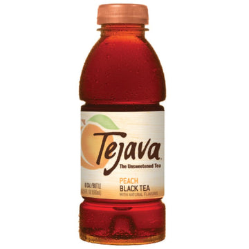 Tejava Peach Black Iced Tea, 6 Pack, 16.9Oz Pet Bottles, Unsweetened, Non-Gmo, Kosher, No Sugar Or Sweeteners, No Calories, No P