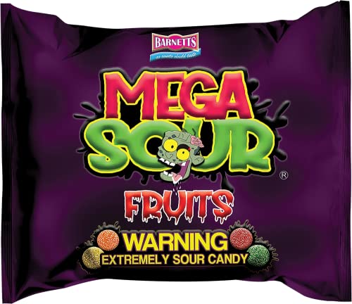 Barnetts Mega Sour Fruits - 104g Pack (13 Candies) - Tasty Sour Candy Treats for Sweet Tooth Lovers