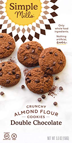 Simple Mills Almond Flour Double Chocolate Chip Cookies, Gluten Free and Delicious Crunchy Cookies, Organic Coconut Oil, Good fo