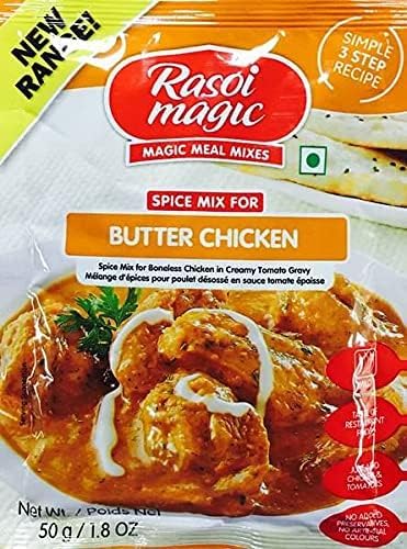 Rasoi Magic - Butter Chicken - (spice mix for boneless chicken in creamy tomato gravy) - 50g - (pack of 4)