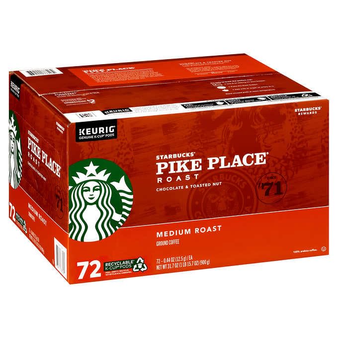 Starbucks Pike Place Medium Roast K-Cup, 72 Count