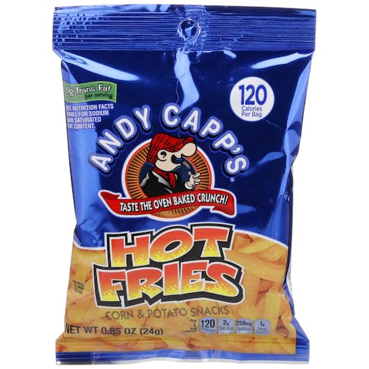 Andy CappS Hot Fries 0.85Oz Bags Pack Of 12 Great For Snacking School Lunches And More!