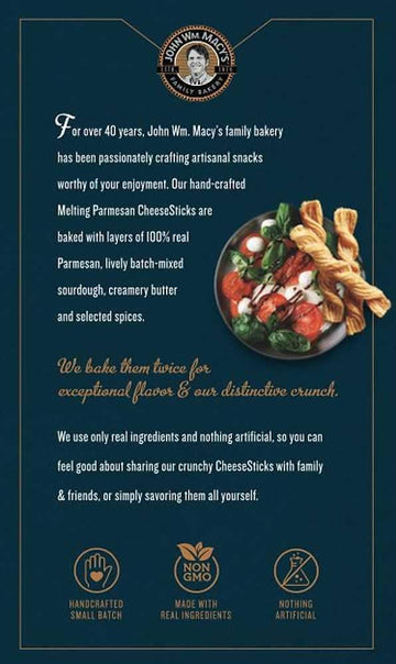 John Wm Macys Melting Parmesan Cheese Sticks, 4 oz, 6 Pack