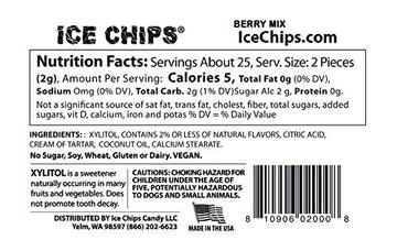 Ice Chips Xylitol Candy Tins 5.28 Oz Total (Berry Mix, 3 Pack) - Includes Band As Shown