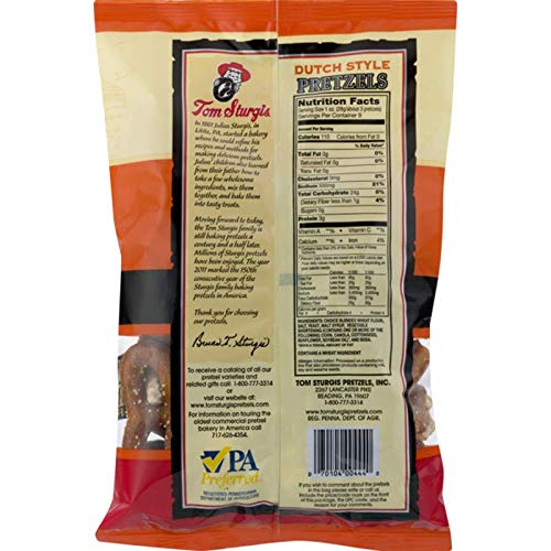 Tom Sturgis Dutch Style Sourdough Pretzels, 9 oz. Bags (6 Bags)