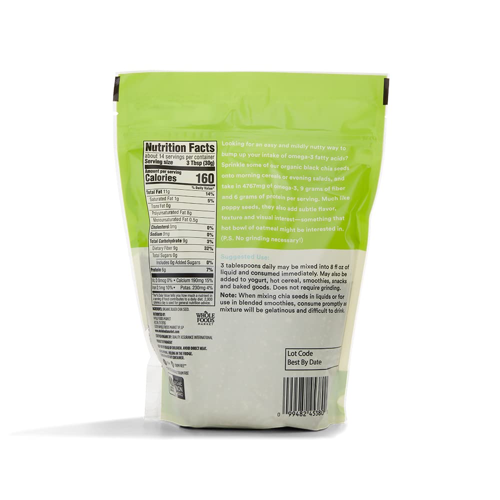 365 By Whole Foods Market, Organic Black Chia Seeds, 15 Ounce