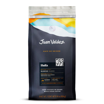 Juan Valdez Huila Single Origin Whole Bean, Balanced Roast 16 Oz - Premium Colombian Coffee