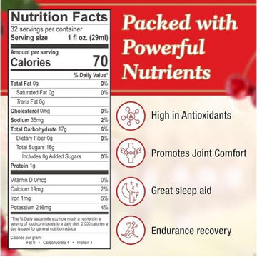 Tart Is Smart Montmorency Tart Cherry Juice Concentrate, Cherry Juice Bottle Beverage, Rich In Antioxidants, Ideal For Muscle Re