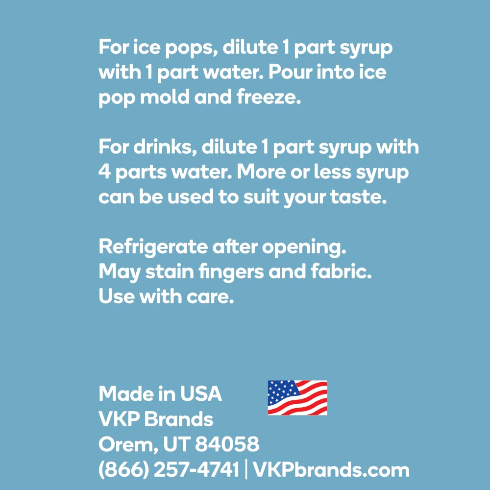 3-Pack Sugar Free Green Apple, Watermelon, Blue Raspberry Syrup For Snow Cones, Homemade Sodas, Cocktails, Coffee, Baking And Mo