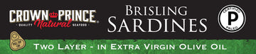 Crown Prince Brisling Sardines in Extra Virgin Olive Oil, 3.75-Ounce Cans, Pack of 12