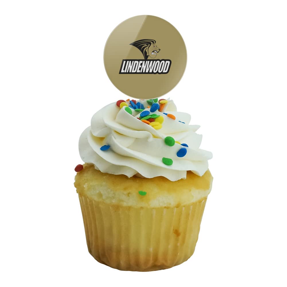 Lindenwood University Secondary Logo Cupcake Picks Toppers Decoration Set Of 6