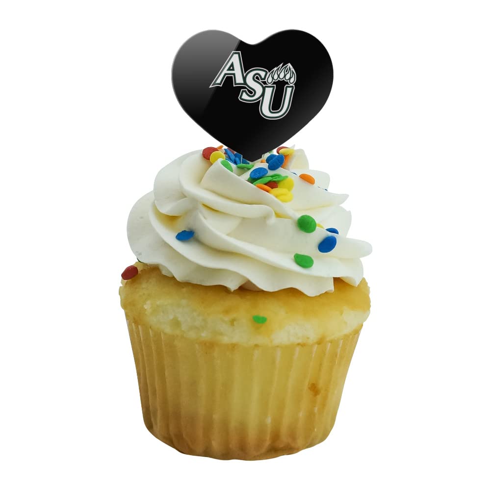 GRAPHICS & MORE Cupcake Picks Set of 6, Acrylic, Adams State University Heart Decoration, Model CUPT.HRT.ACR.6PK.CLCADA500B