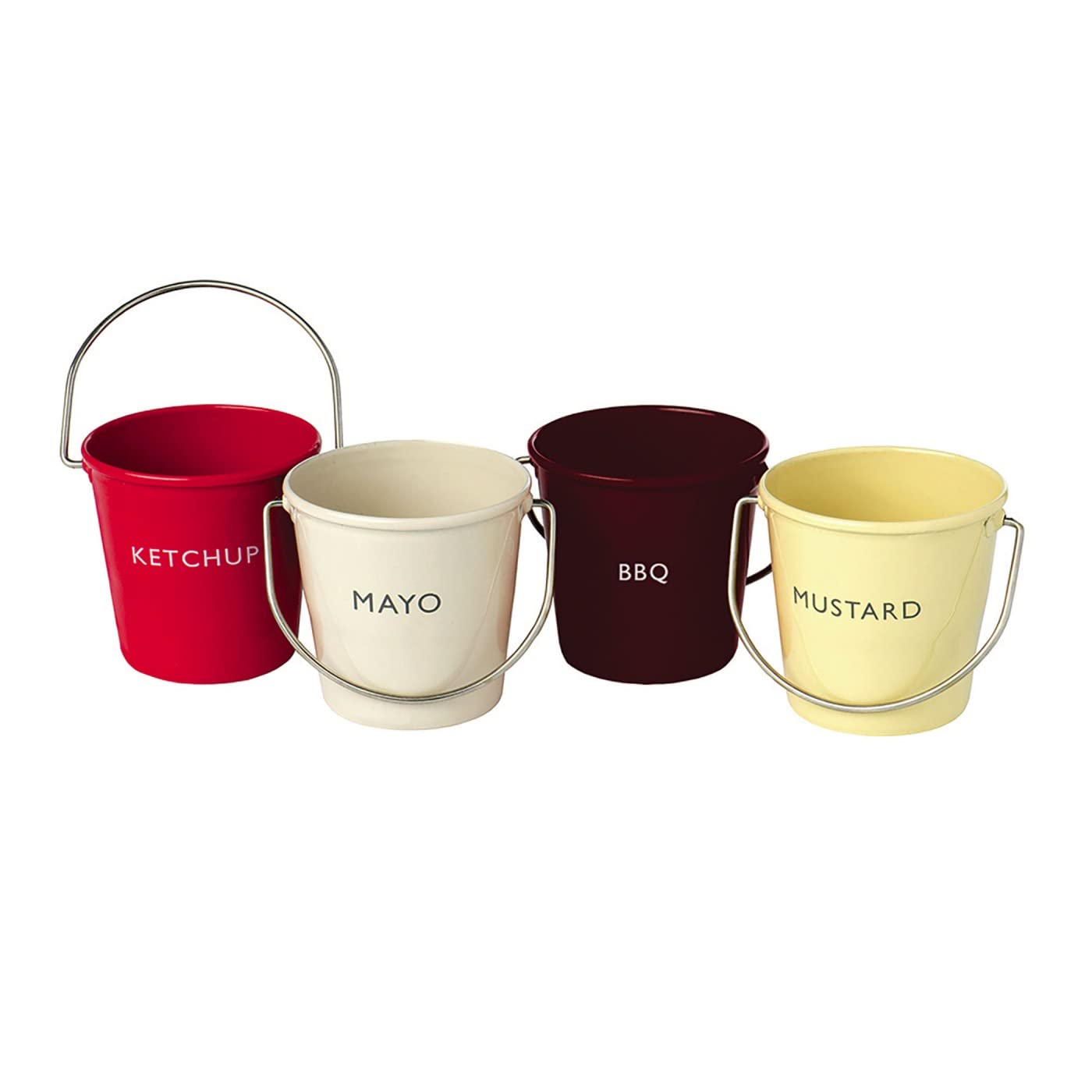 Eddingtons 83035 Ranch Ketchup Mayo BBQ and Mustard Condiment Buckets, Stainless Steel