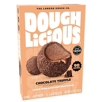 DOUGHLICIOUS Chocolate Truffle Cookie Dough & Gelato Bites, 6.77 OZ