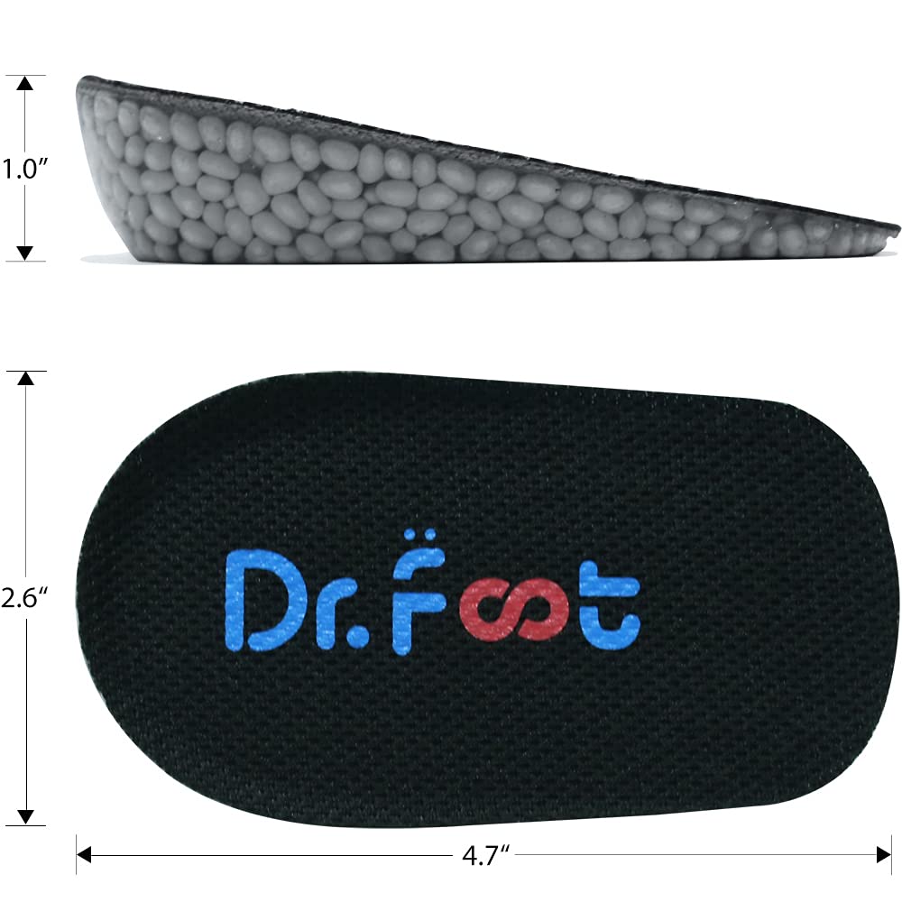 Dr. Foot'S Height Increase Insoles, Heel Cushion Inserts, Heel Lift Inserts For Leg Length Discrepancies (Large (1'' Height) | B