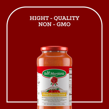 La San Marzano Four Cheese Pasta Sauce, 24 oz, All Natural, Gluten Free, Non-GMO