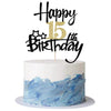 Kaoenla Black Gold Glitter Happy 15th Birthday Cake Topper - Hello 15/Cheers15,Happy fifteen Birthday Anniversary,15 years old b