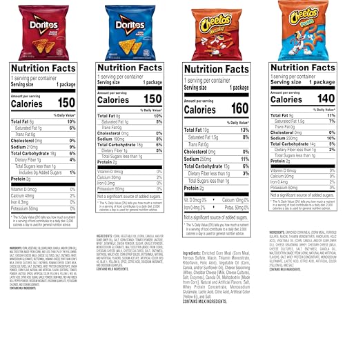 Frito-Lay Doritos & Cheetos Mix Variety Pack Single Serve Snack Bags (Pack of 21)