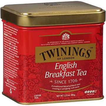 Twinings Of London English Breakfast Loose Tea Tins, 3.5 Ounce (Pack Of 6)