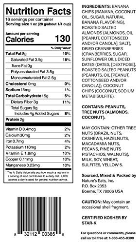 Natures Eats Nuts For Digestion Daily Banana Trail Mix, 16 Ounce