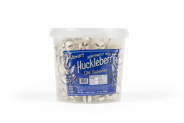 Stewart Old Fashioned Huckleberry Flavored Pure Sugar Candy Puff Balls - Individually Wrapped Candy Snack, Fat-Free, Cholesterol-Free, Gluten-Free, Made In The Usa - 27Oz Tub