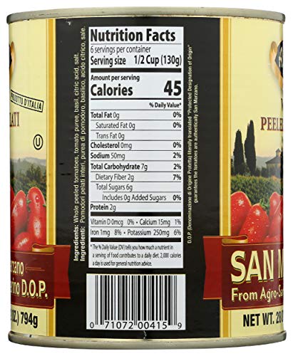 Alessi Dop Whole Peeled San Marzano Tomatoes With Basil, 1.75 Pound (Pack Of 12)