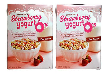 Trader Joes Strawberry Yogurt Os - Two 12 Oz. Boxes