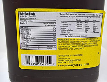 Sonnys Authentic Sweet Bar-B-Q Sauce, 84oz, 5.25 Pound (Pack of 1), Model 19080