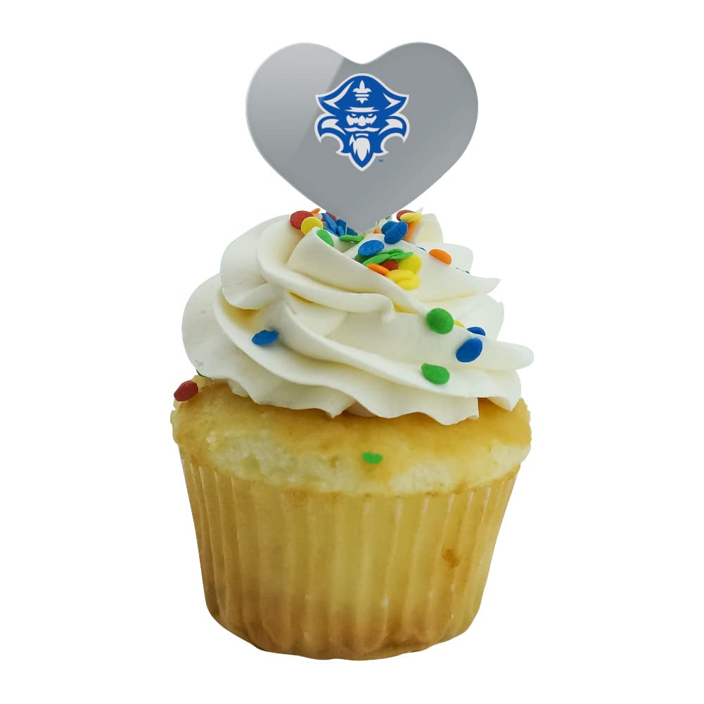 GRAPHICS & MORE Cupcake Picks Set of 6, Acrylic, University of New Orleans Design, Model CUPT.HRT.ACR.6PK.CLCUNO500B