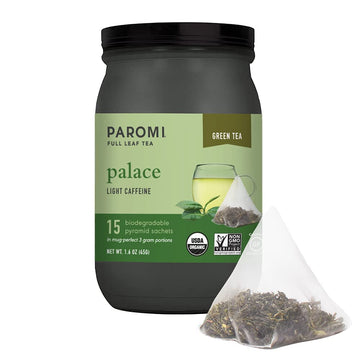 Paromi Palace Organic Green Tea, Signature Jar, 15 Count