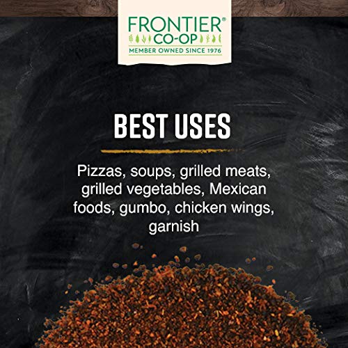 Frontier Co-op Chili Peppers Crushed, Jalapeno Flakes, Green, Certified Organic, Kosher | 1 lb. Bulk Bag | Capsicum annuum